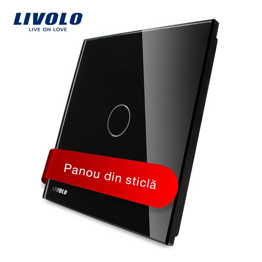Panou intrerupator simplu cu touch Livolo din sticla