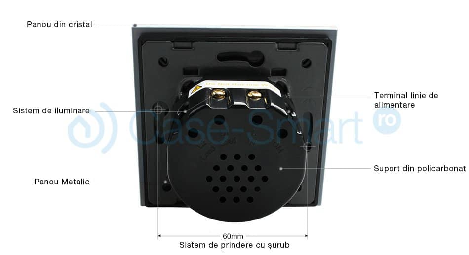 Intrerupator simplu + dublu cu touch Livolo din sticla — imaginea 5