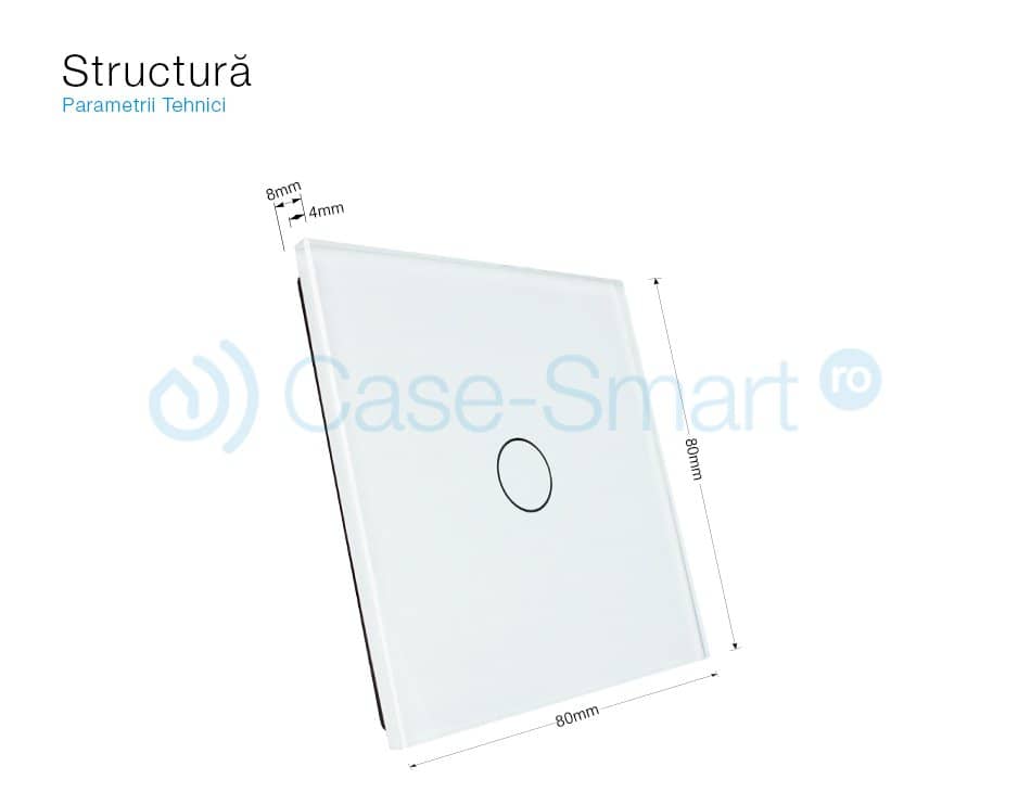Panou intrerupator simplu cu touch Livolo din sticla — imaginea 2