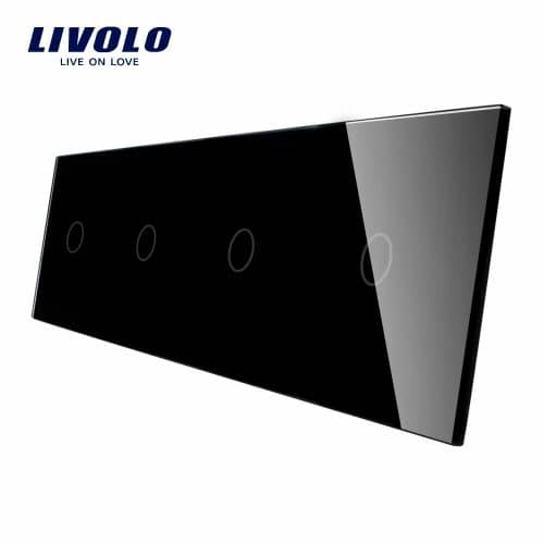Panou 4 intrerupatoare simple cu touch Livolo din sticla — imaginea 2