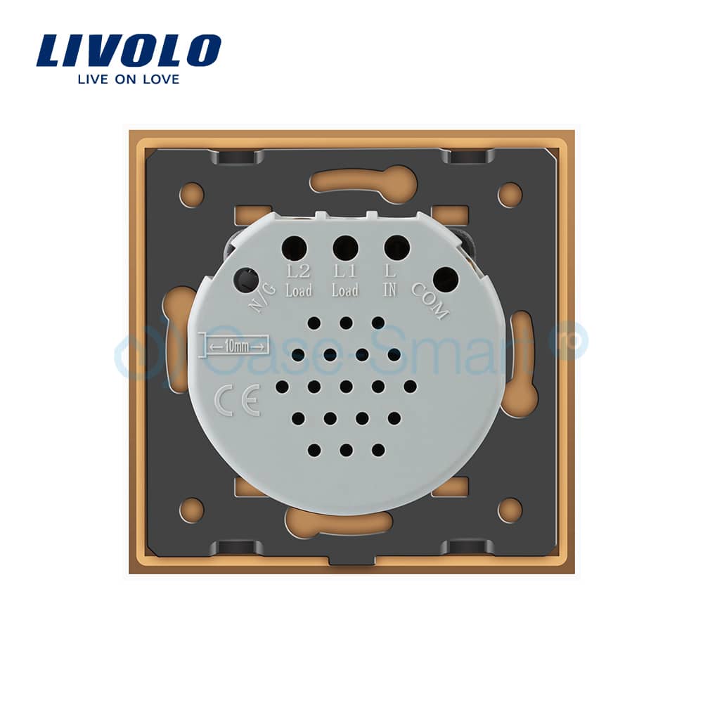 Intrerupator dublu+dublu+dublu cu touch Livolo din sticla — imaginea 3