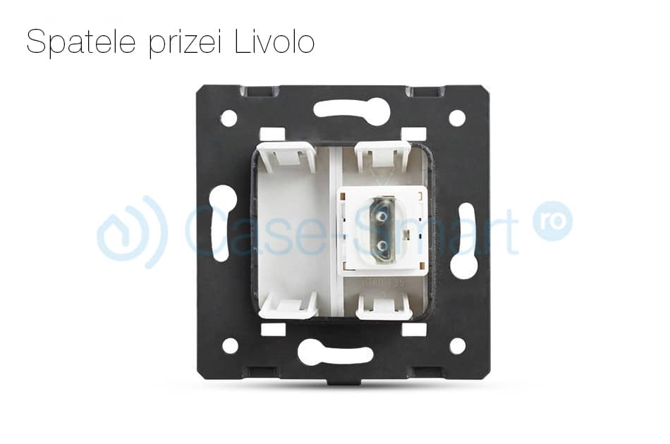 Priza simpla HDMI Livolo cu rama din sticla — imaginea 3