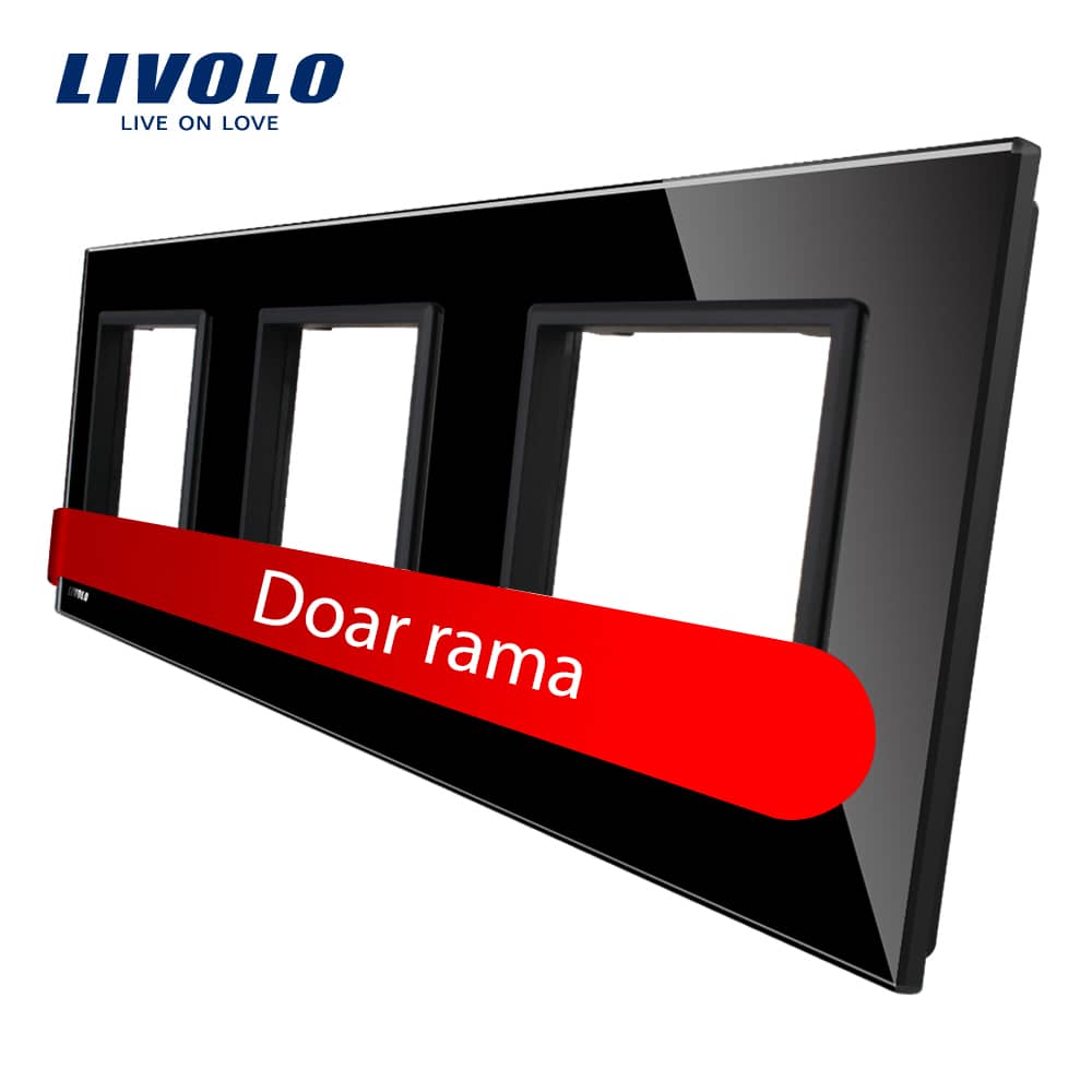 Rama priza tripla Livolo din sticla — imaginea 1