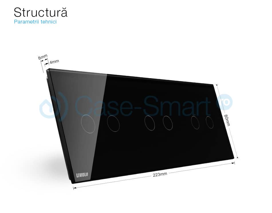 Panou intrerupator dublu+dublu+dublu cu touch Livolo din sticla — imaginea 2