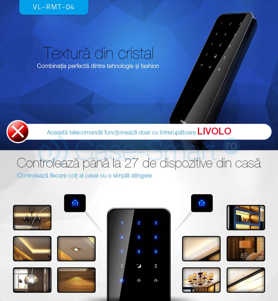 Telecomanda cu Touch Screen Livolo din sticla — imaginea 3