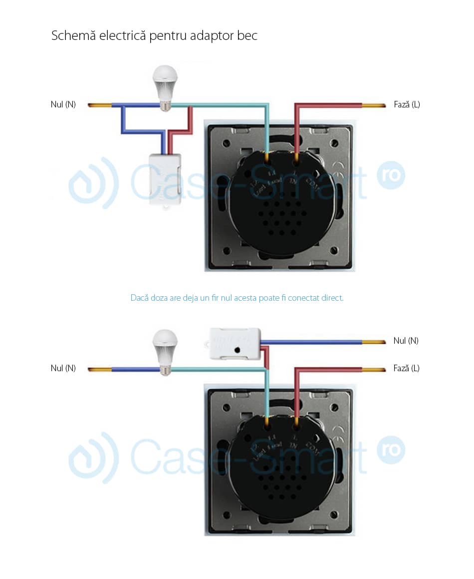 Schemă electrică: Adaptor pentru bec
