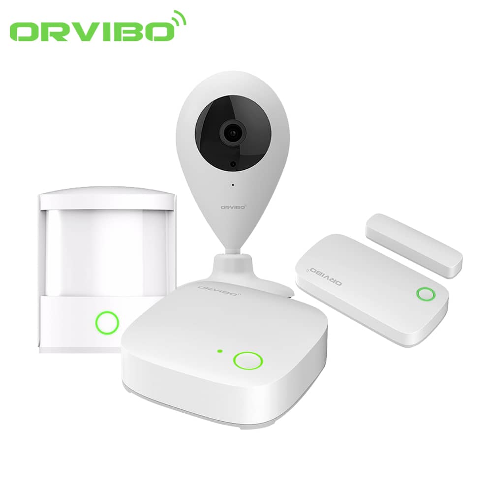 Kit sistem de securitate Orvibo 5 in 1, Mini Hub protocol ZigBee, Senzori Usa, PIR, Camera Video — imaginea 1