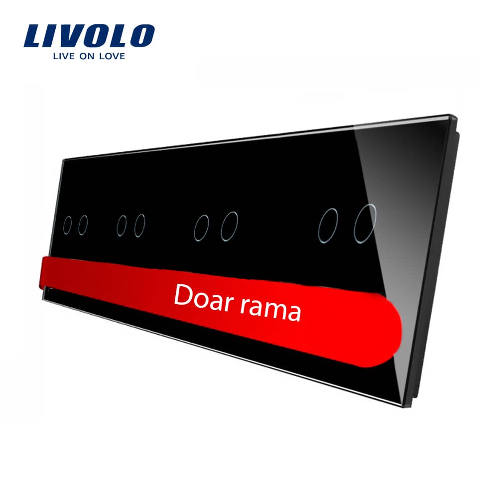 Panou intrerupator dublu+dublu+dublu+dublu cu touch Livolo din sticla