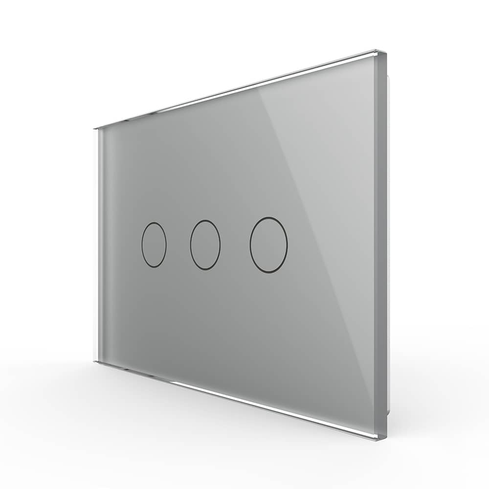 Intrerupator triplu cu touch Livolo din sticla, standard italian - Serie noua — imaginea 1