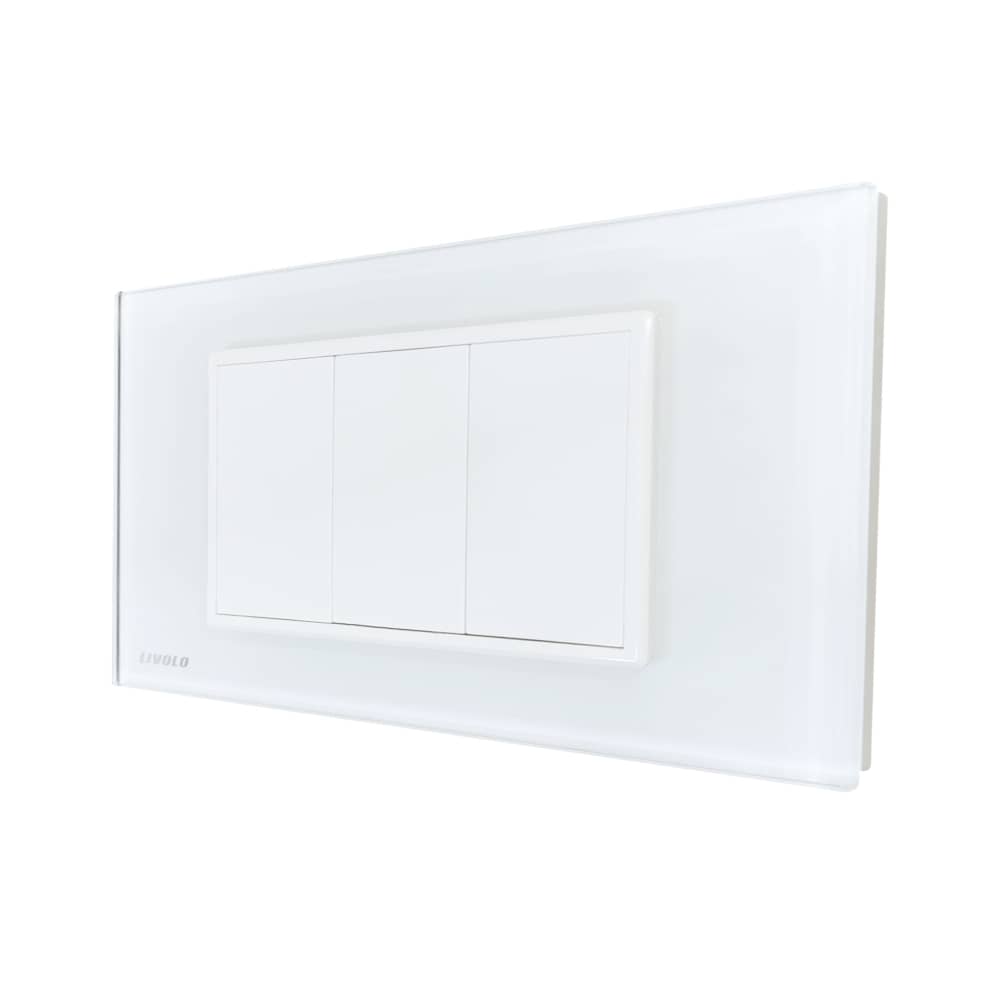 Priza blank - goala Livolo cu rama din sticla - standard italian — imaginea 2