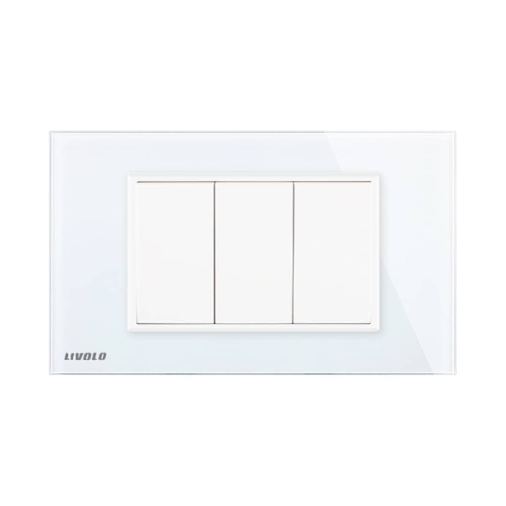 Priza blank - goala Livolo cu rama din sticla - standard italian
