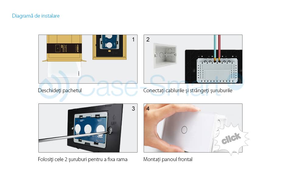 Intrerupator dublu cu variator cu touch Livolo din sticla - standard italian — imaginea 5