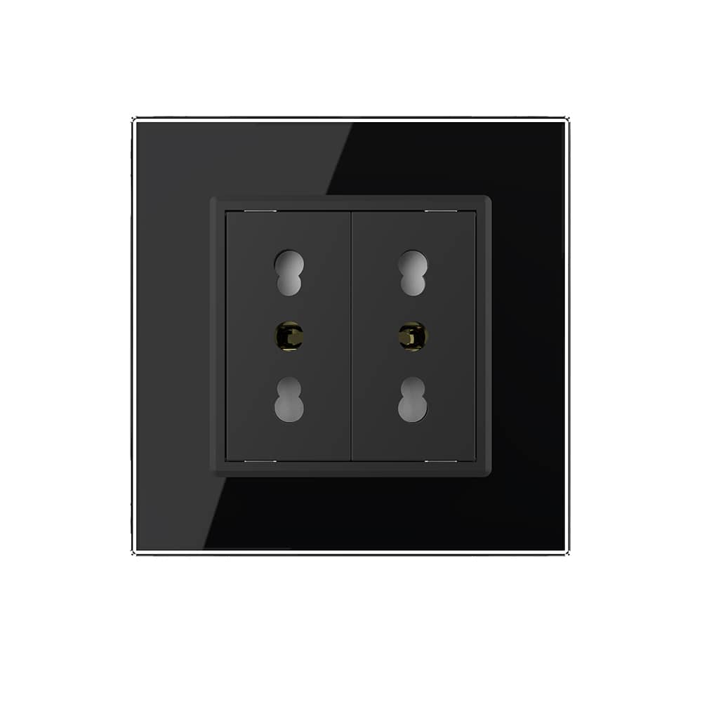 Priza dubla module inguste Livolo cu rama din sticla - standard german — imaginea 2