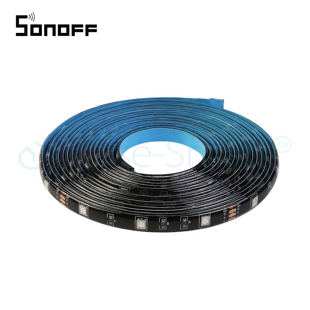 Banda inteligenta Wireless Light Strip LED RGB Sonoff L1, Lungime 2 m, Telecomanda inclusa, Control vocal, Control de pe telefonul mobil — imaginea 2