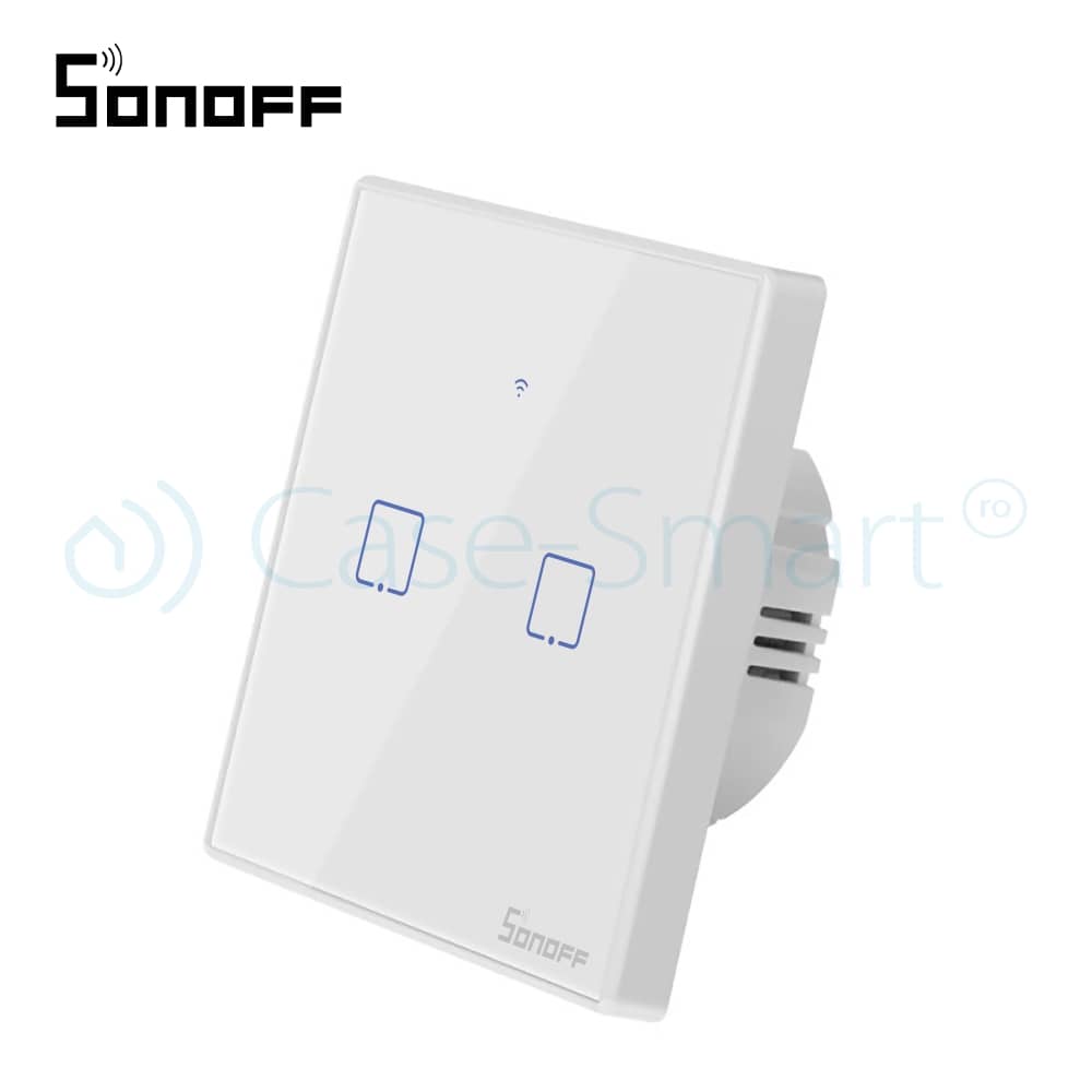 Intrerupator dublu cu touch Sonoff T2EU2C, Wi-Fi + RF, Control de pe telefonul mobil — imaginea 4