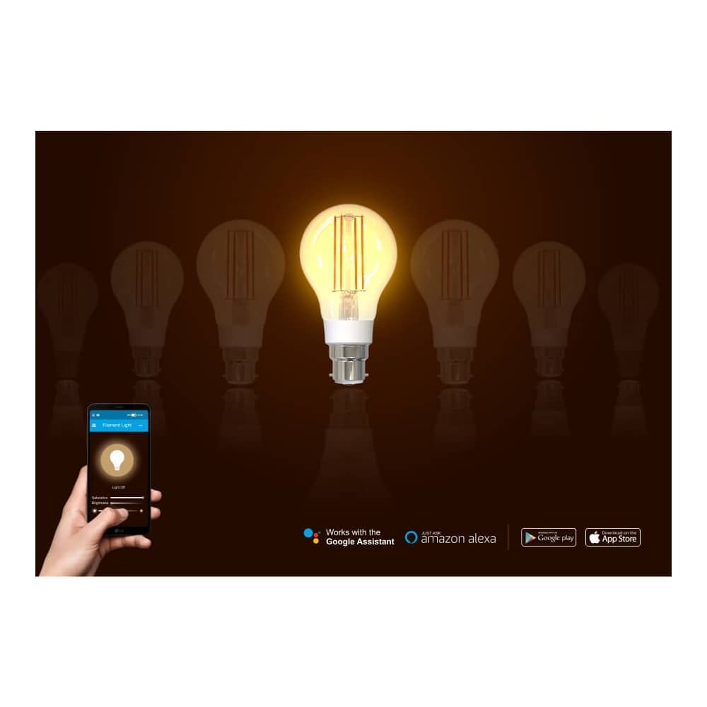 Bec inteligent LED Wireless Homeflow B-5008, B22, 5.5W (40W), 500lm, dimabil, filament, lumina calda, Control de pe telefonul mobil — imaginea 3