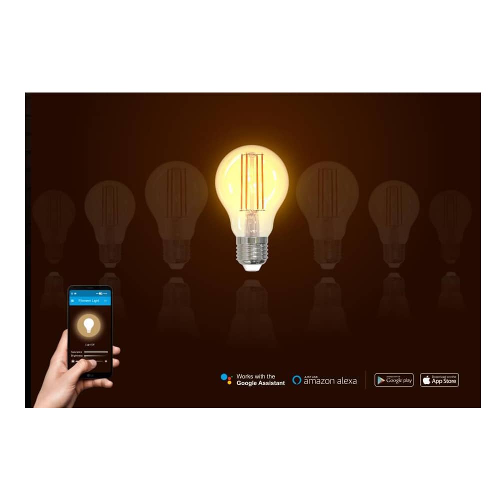 Bec inteligent LED Wireless Homeflow B-5009, E27, 5.5W (40W), 500lm, dimabil, filament, lumina calda, Control de pe telefonul mobil — imaginea 3