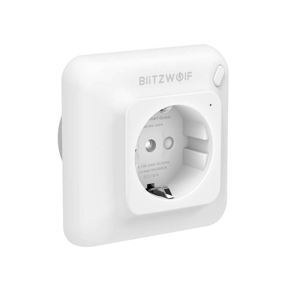 Priza inteligenta Blitzwolf BW-SHP8, Alb, 3680W, 16A, Monitorizare consum, Compatibil Alexa, Google Home si IFTTT — imaginea 2