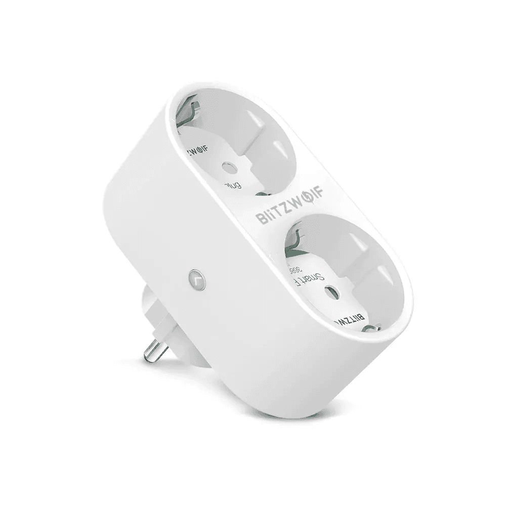 Priza dubla BlitzWolf BW-SHP7, Alb, Wi-Fi, Smart, 3680W, 16A, Monitorizare consum, Compatibil cu Alexa, Google Home & IFTTT — imaginea 2