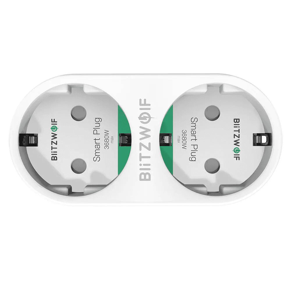 Priza dubla BlitzWolf BW-SHP7, Alb, Wi-Fi, Smart, 3680W, 16A, Monitorizare consum, Compatibil cu Alexa, Google Home & IFTTT — imaginea 3