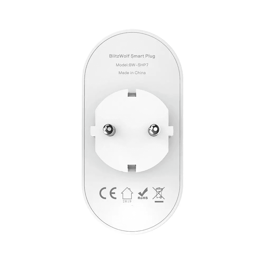 Priza dubla BlitzWolf BW-SHP7, Alb, Wi-Fi, Smart, 3680W, 16A, Monitorizare consum, Compatibil cu Alexa, Google Home & IFTTT — imaginea 4