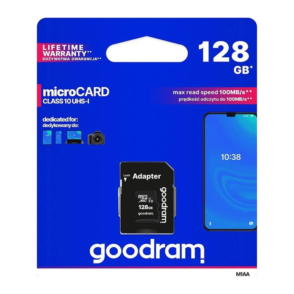 Card de memorie MicroSDXC + Adaptor SD, GOODRAM M1AA-1280R12, 128 GB, Memorie interna USH-I — imaginea 5
