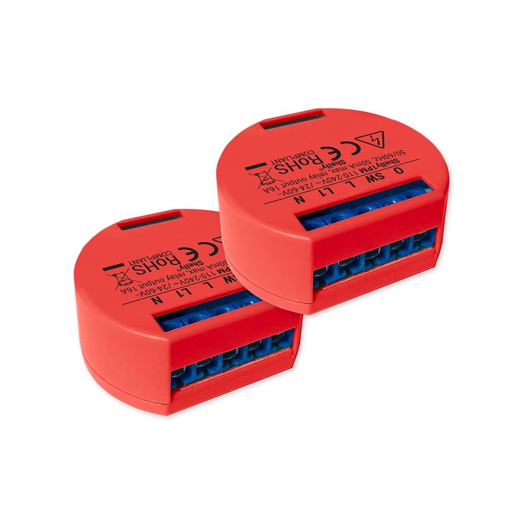 Pachet 2 relee inteligente pentru automatizari Shelly 1PM, Wi-Fi, 16 A, Control aplicatie, Compatibil cu Amazon Alexa & Google — imaginea 1