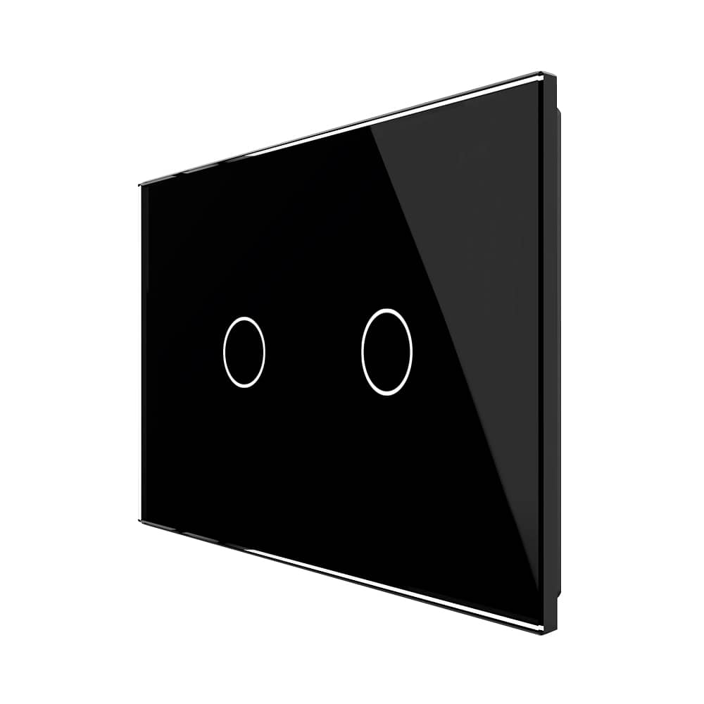 Panou intrerupator dublu cu touch Livolo din sticla, standard Italian - Serie noua