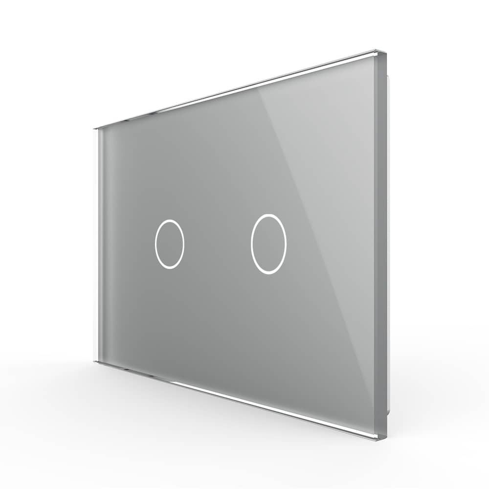 Panou intrerupator dublu cu touch Livolo din sticla, standard Italian - Serie noua