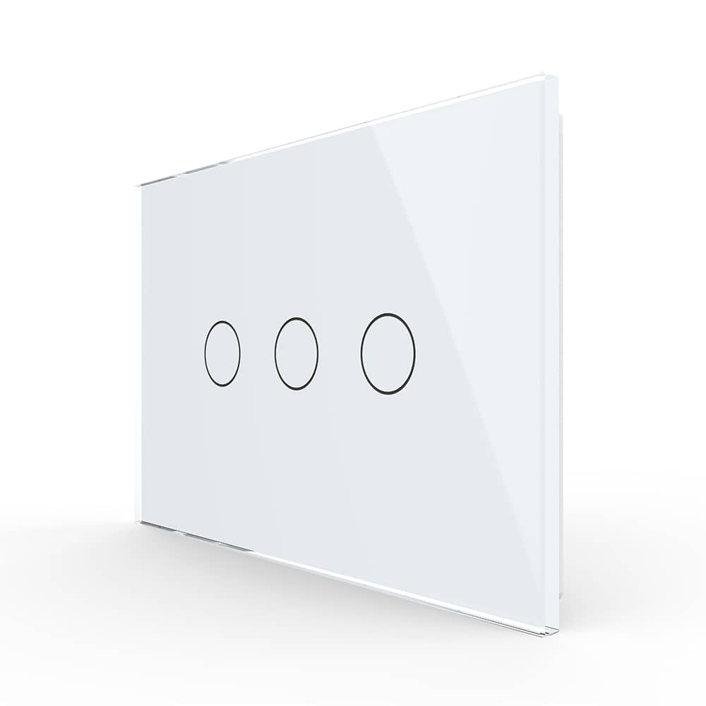 Panou intrerupator triplu cu touch Livolo din sticla, standard Italian - Serie noua — imaginea 1