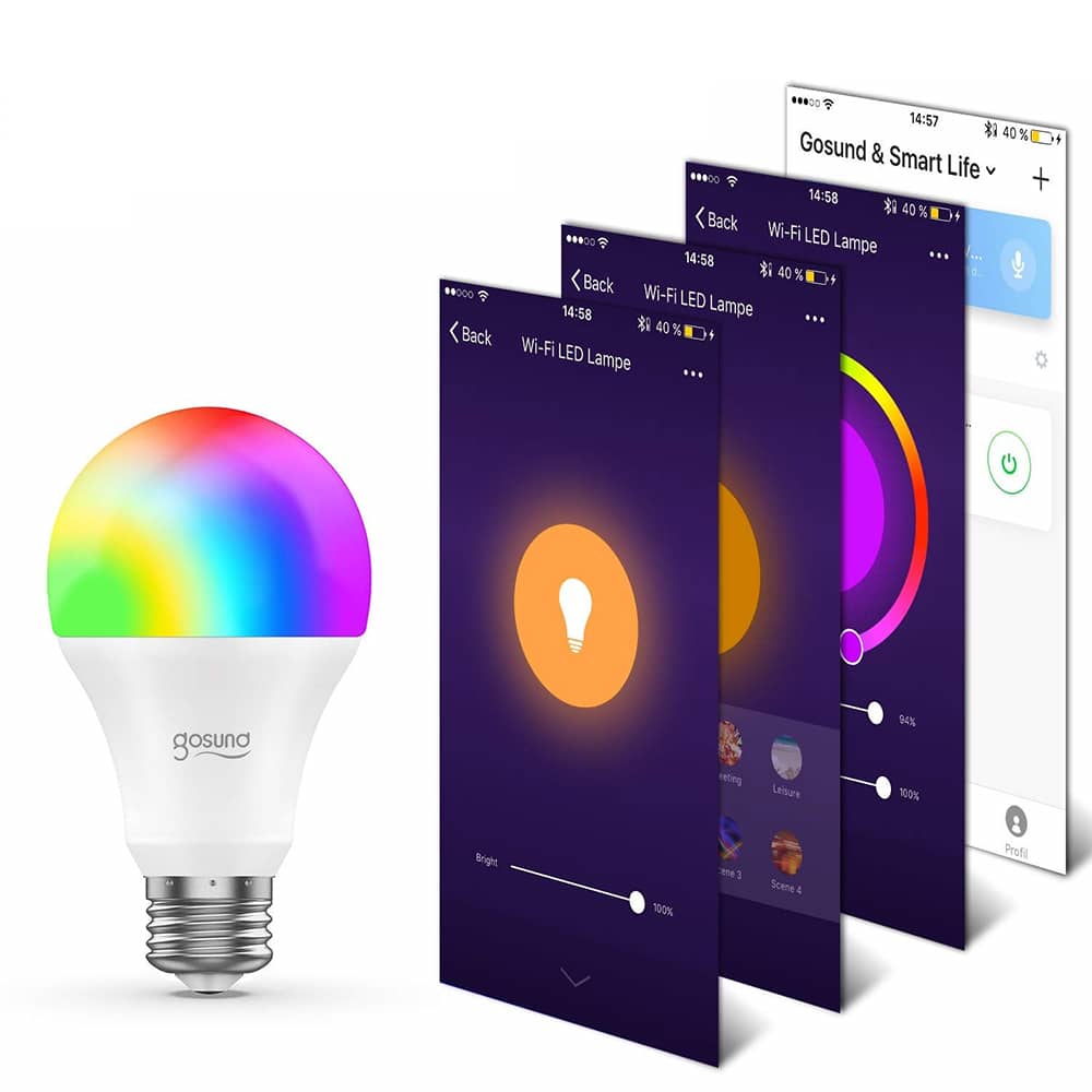 Bec inteligent LED Gosund Nite Bird WB4, Iluminare RGB, Soclu E27, 800 Lumeni, Control aplicatie — imaginea 2