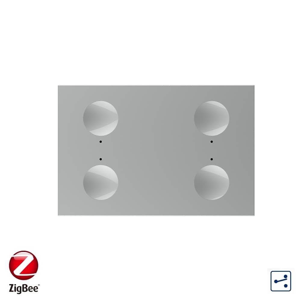 Modul intrerupator cvadruplu cap scara / cap cruce cu touch Livolo, protocol ZigBee, standard Italian, Serie noua — imaginea 1