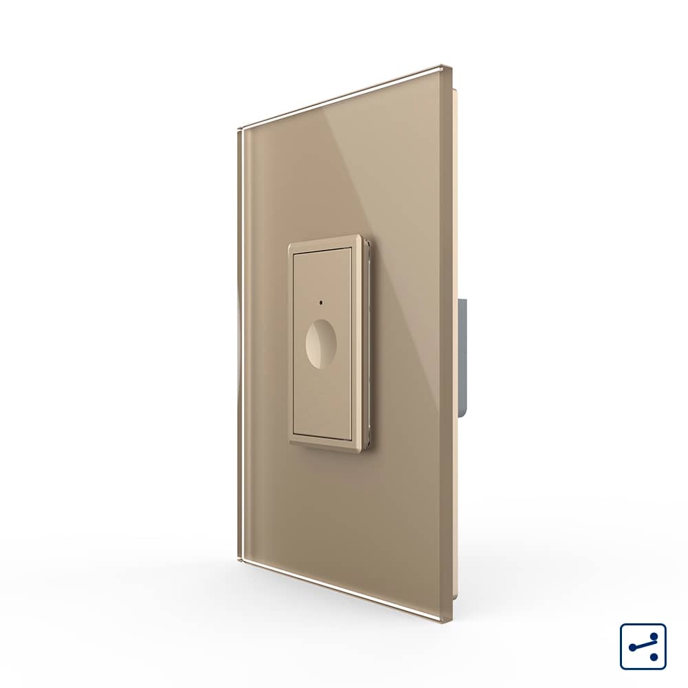 Intrerupator Simplu Cap Scara / Cruce cu Touch Livolo cu Rama Din Sticla 1M - Serie Noua