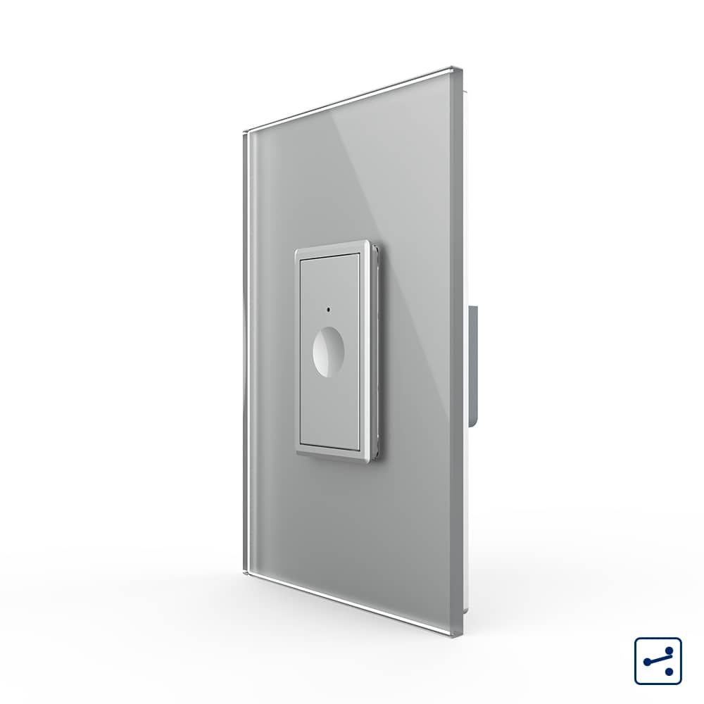 Intrerupator Simplu Cap Scara / Cruce cu Touch Livolo cu Rama Din Sticla 1M - Serie Noua