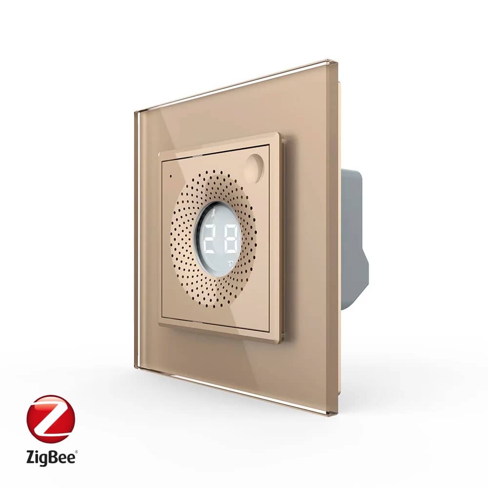 Senzor de Temperatura si Umiditate Livolo cu Rama din Sticla, Protocol Zigbee — imaginea 1