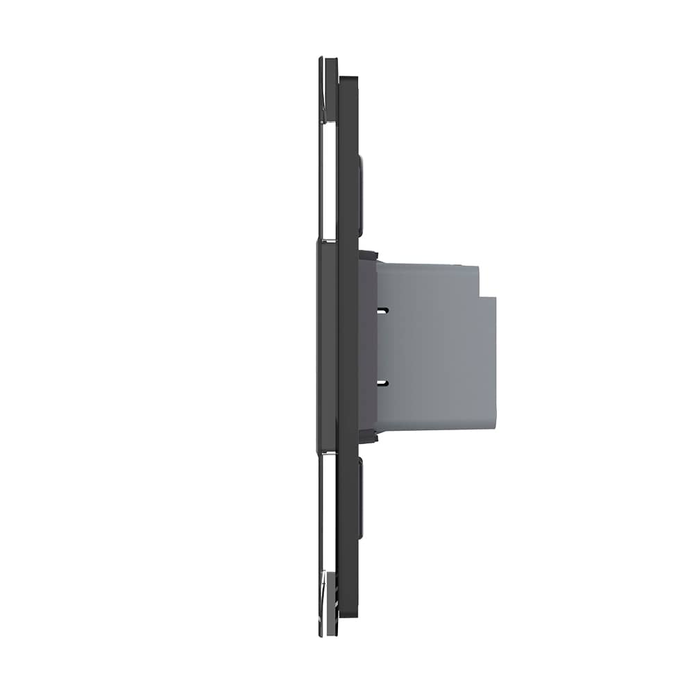 Intrerupator Simplu Cap Scara / Cruce cu Touch Livolo cu Rama Din Sticla 1M - Serie Noua — imaginea 3