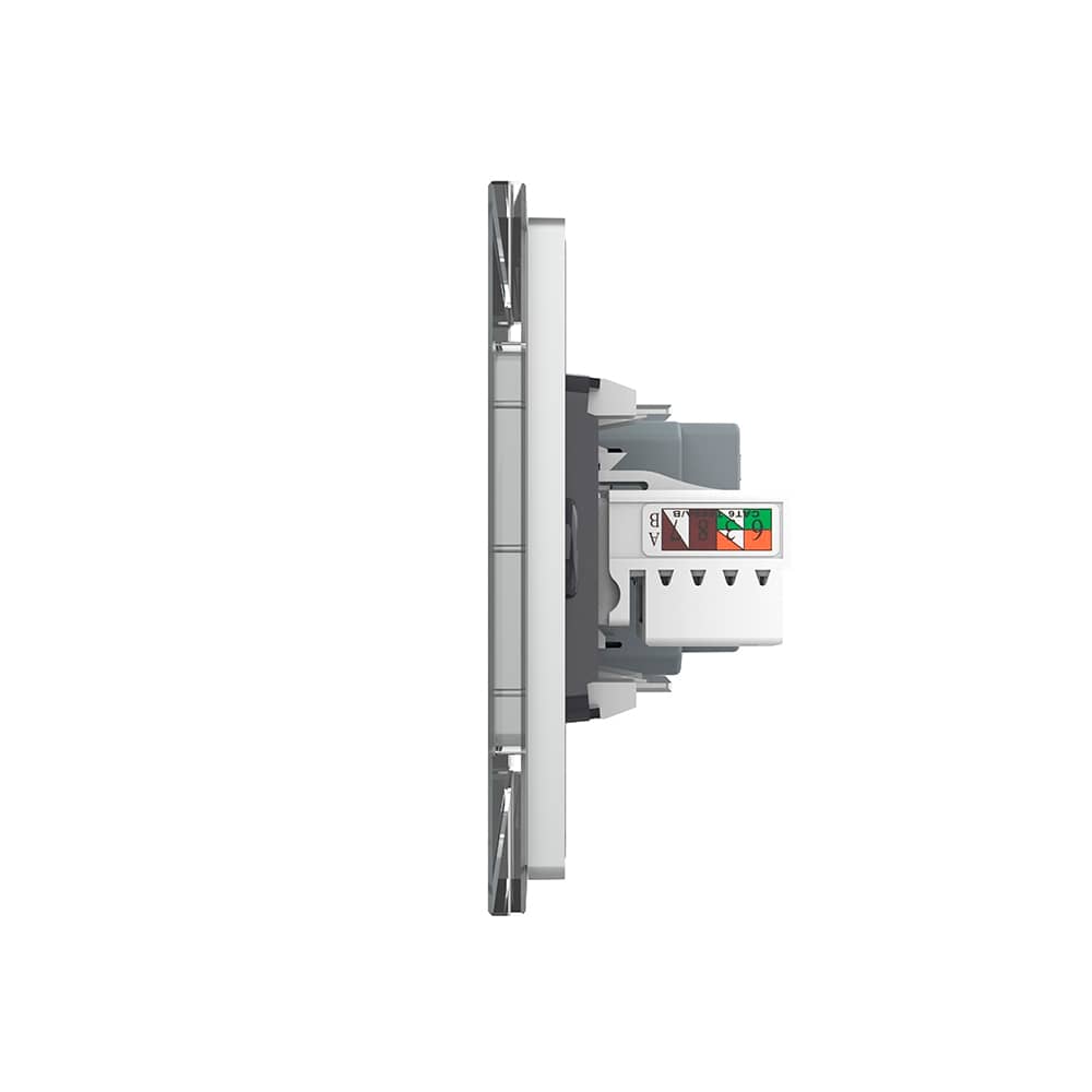 Priza Dubla Livolo cu Rama din Sticla 1 Priza Schuko+TV/internet, Standard Italian - Serie Noua — imaginea 3