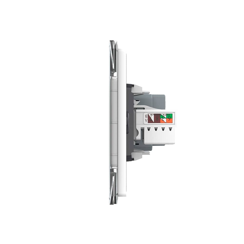Priza Dubla Livolo cu Rama din Sticla 1 Priza Schuko+TV/internet, Standard Italian - Serie Noua — imaginea 3