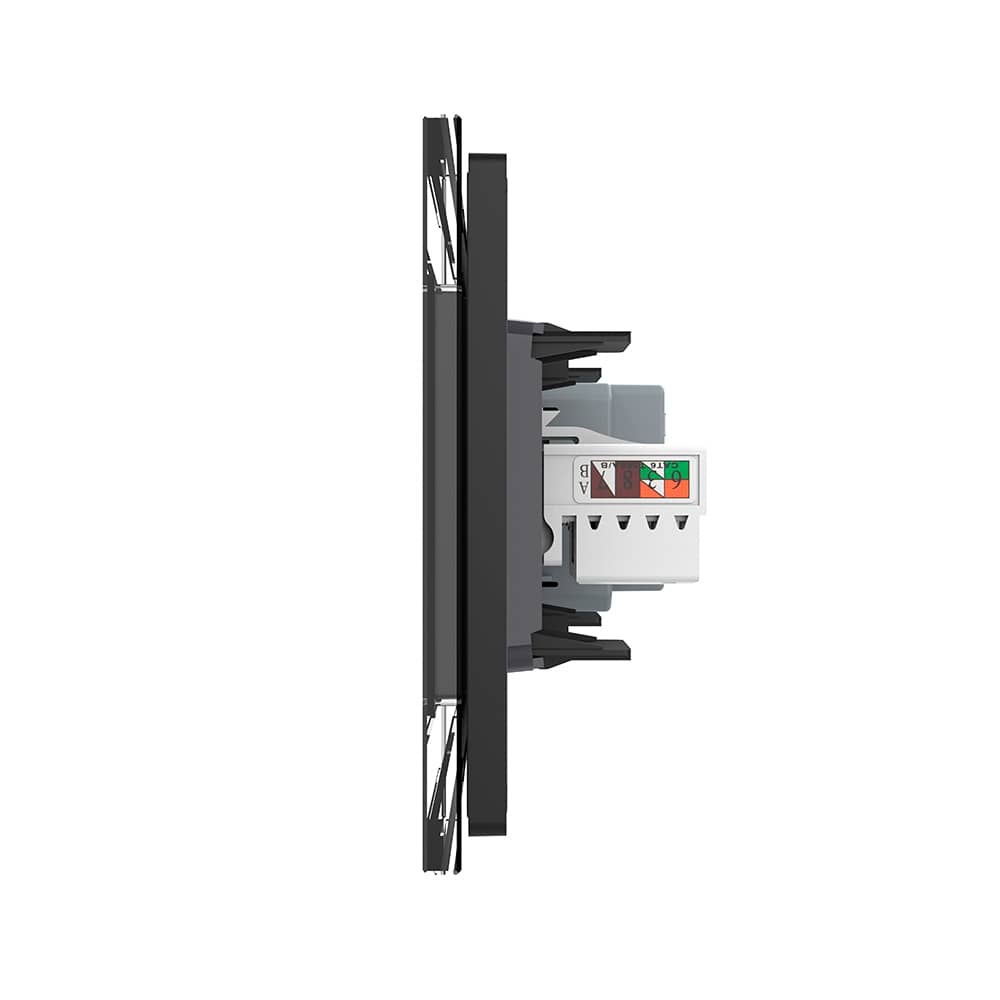 Priza Tripla cu Blank Livolo cu Rama din Sticla 2 Prize Schuko+TV/internet, Standard Italian - Serie Noua — imaginea 3