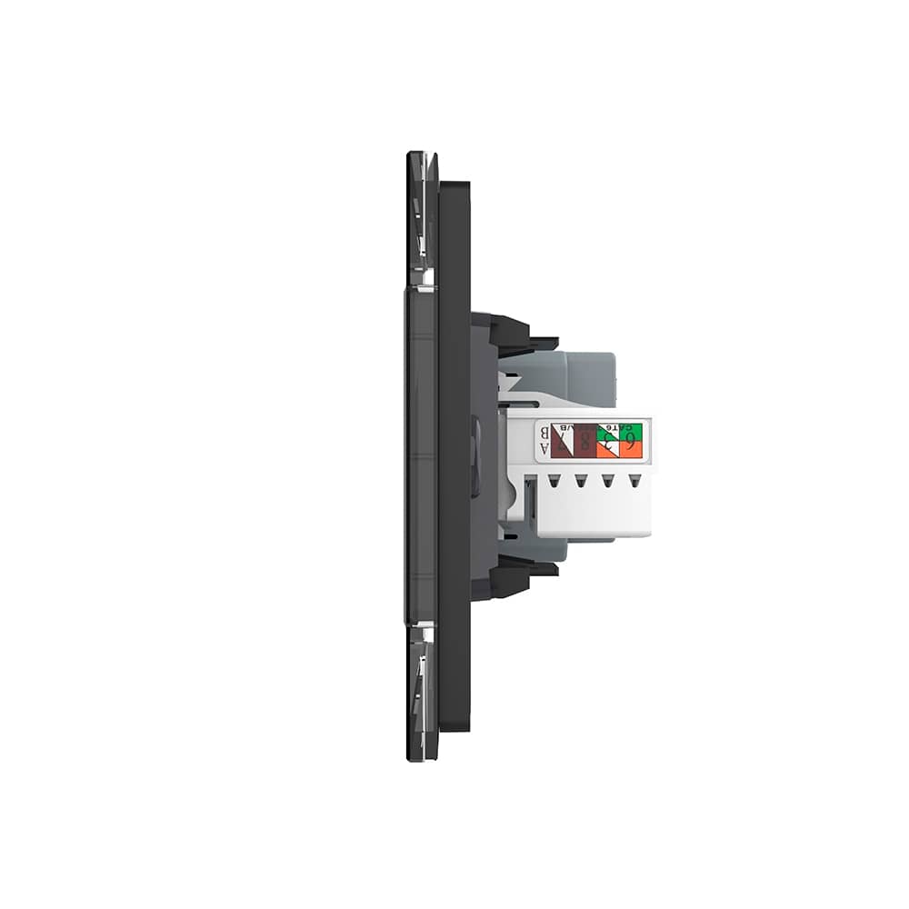 Priza Dubla Livolo cu Rama din Sticla 1 Priza Schuko+TV/internet, Standard Italian - Serie Noua — imaginea 3