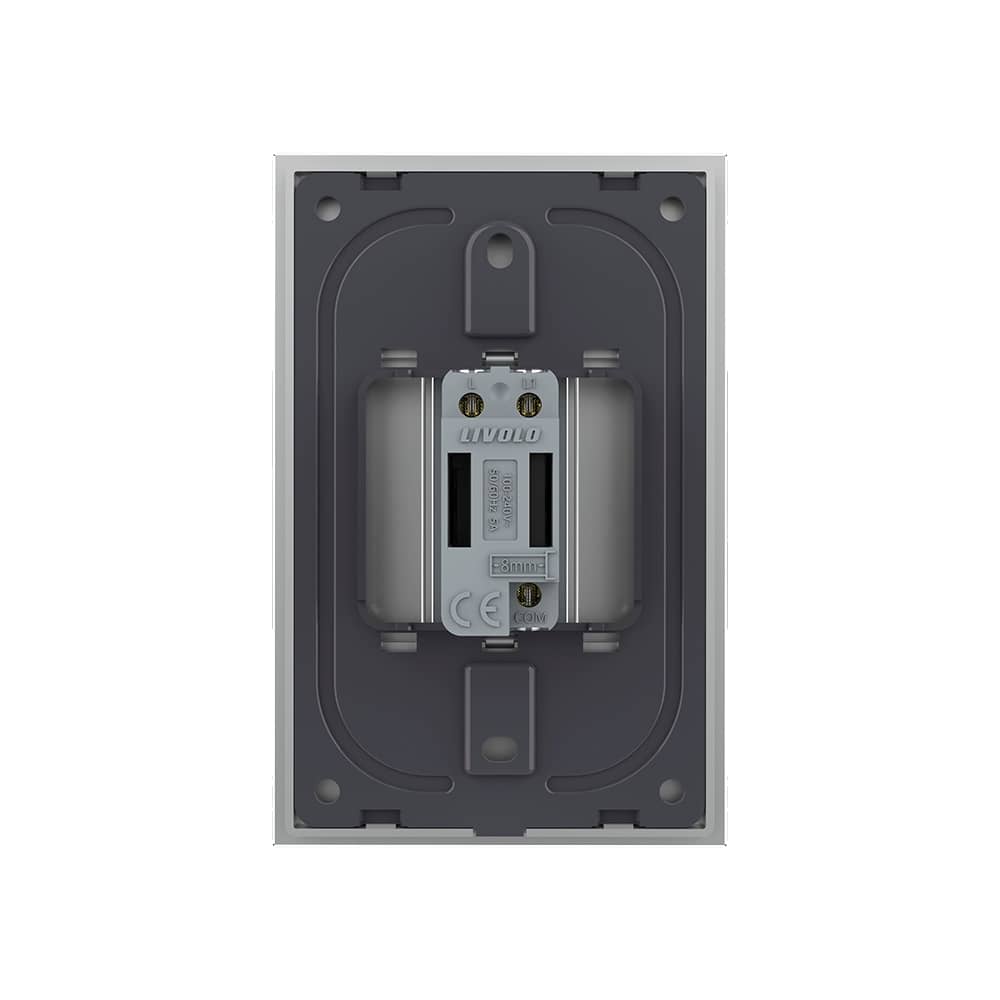 Intrerupator Simplu Cap Scara / Cruce cu Touch Livolo cu Rama Din Sticla 1M - Serie Noua — imaginea 4