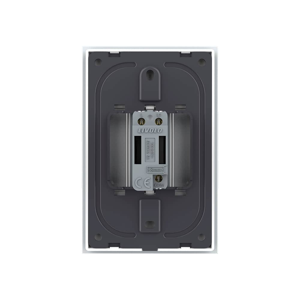 Intrerupator Simplu Cap Scara / Cruce cu Touch Livolo cu Rama Din Sticla 1M - Serie Noua — imaginea 4