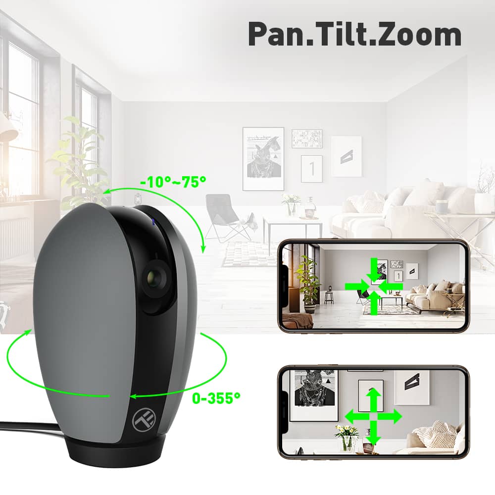 Camera inteligenta IP Wi-Fi Tellur, Smart, Rezolutie 1080P, Night Vision, IR, Gri — imaginea 4