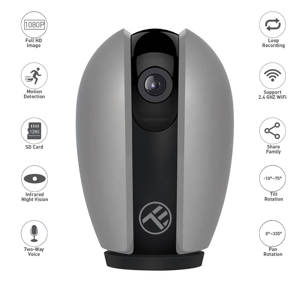 Camera inteligenta IP Wi-Fi Tellur, Smart, Rezolutie 1080P, Night Vision, IR, Gri — imaginea 6