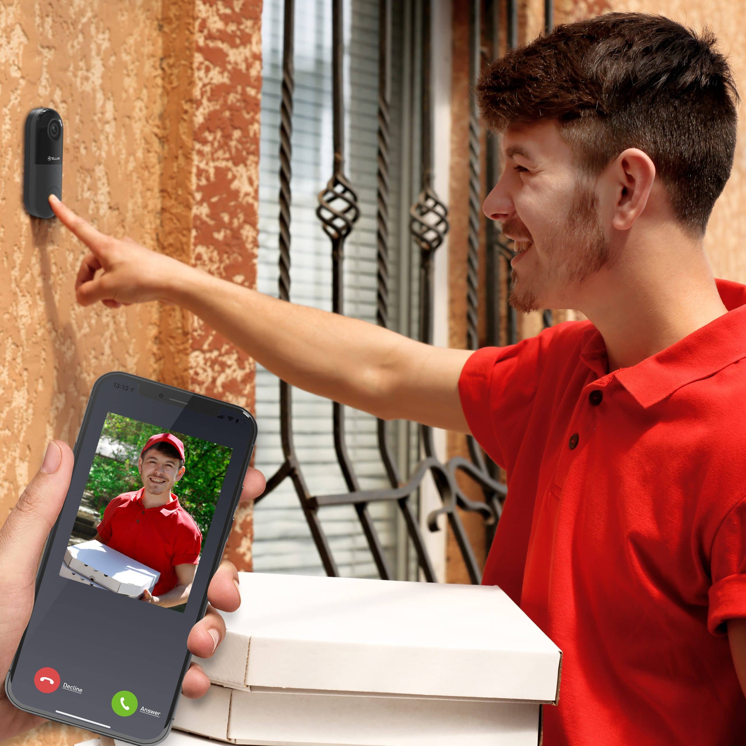 Videointerfon Tellur, Rezolutie 1080P, Infrarosu 130°, Wi-Fi, Slot microSD — imaginea 12