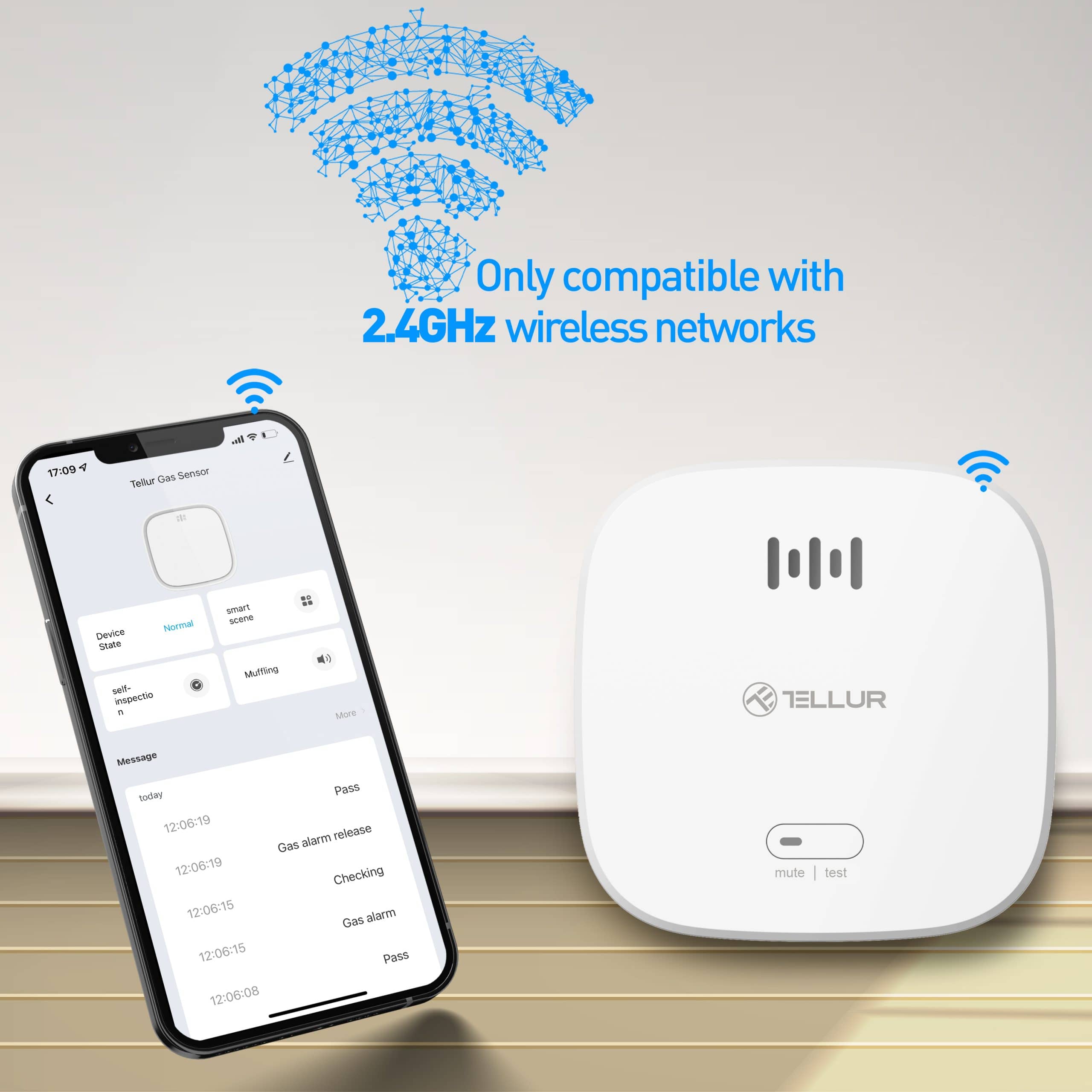 Senzor de fum Tellur, Wi-Fi, 2.4 GHz, Indicator, Alarma, Notificari — imaginea 7