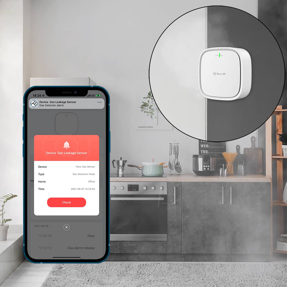 Senzor de fum Tellur, Wi-Fi, 2.4 GHz, Indicator, Alarma, Notificari — imaginea 9
