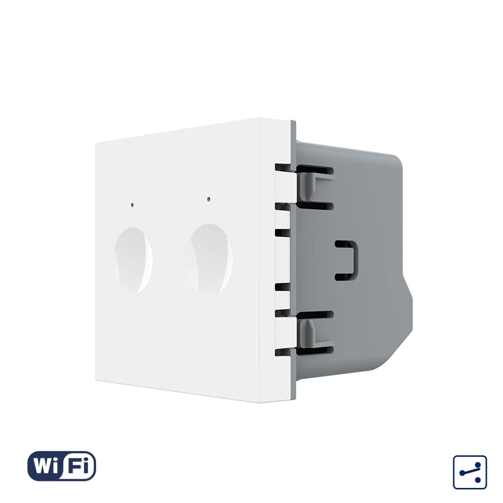 Modul Intrerupator Dublu Cap Scara / Cruce Wi-Fi cu Touch LIVOLO – Serie Noua, Alb — imaginea 1