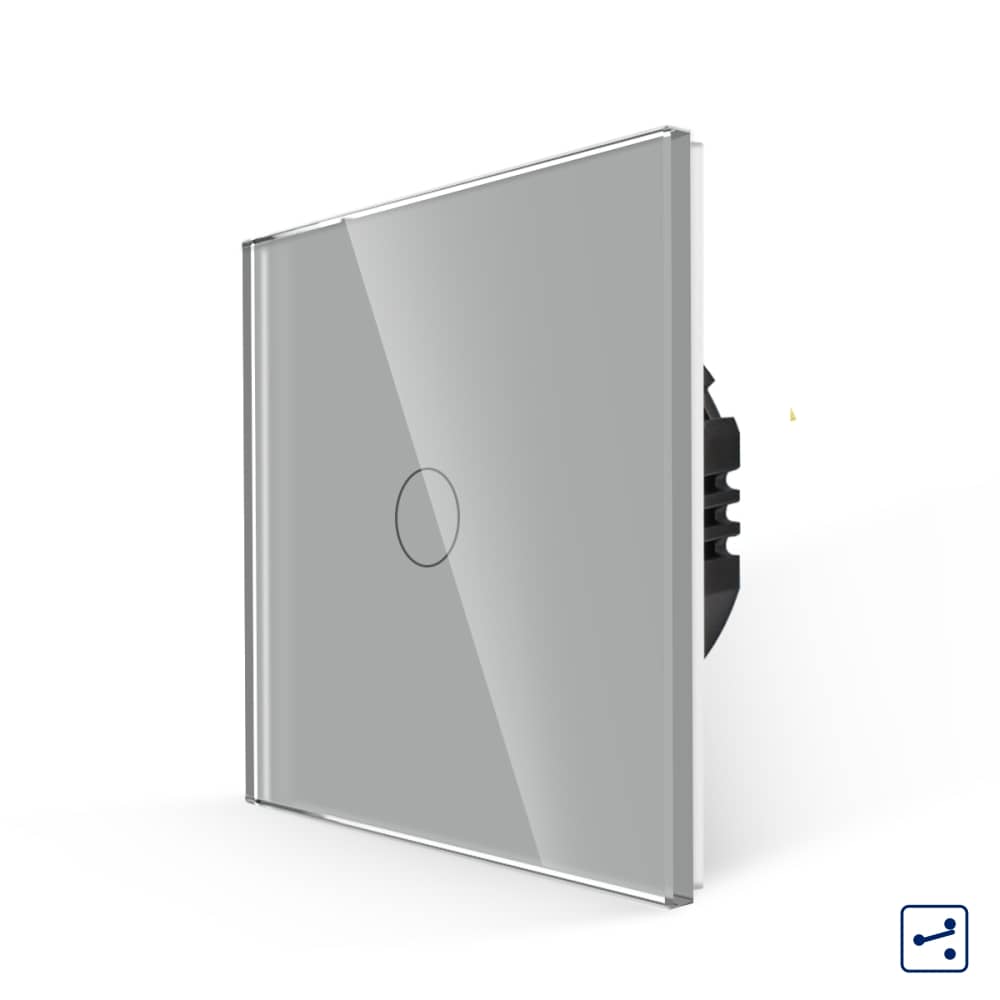 Intrerupator Simplu Cap Scara/Cruce cu Touch din Sticla LUXION, Serie A