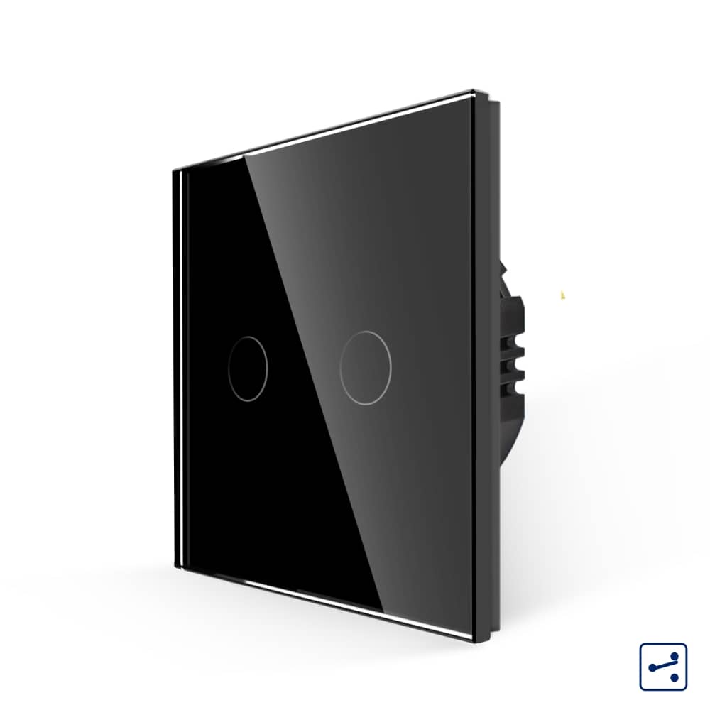Intrerupator Dublu Cap Scara/Cruce cu Touch din Sticla LUXION, Serie A